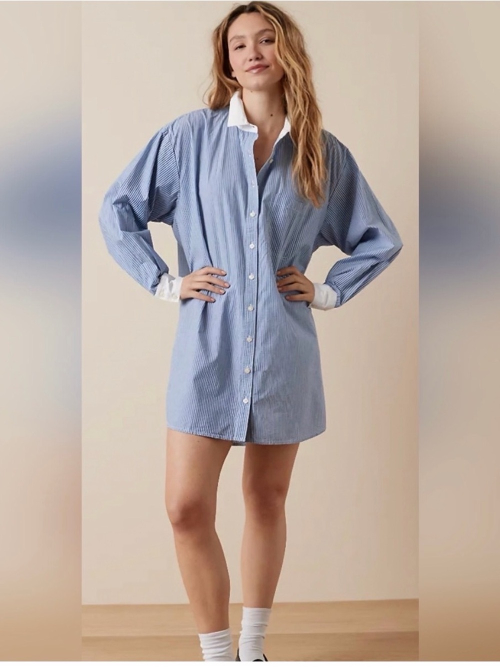 Women's American Eagle Blue Shirt Dress Size XS - Picture 2 of 6
